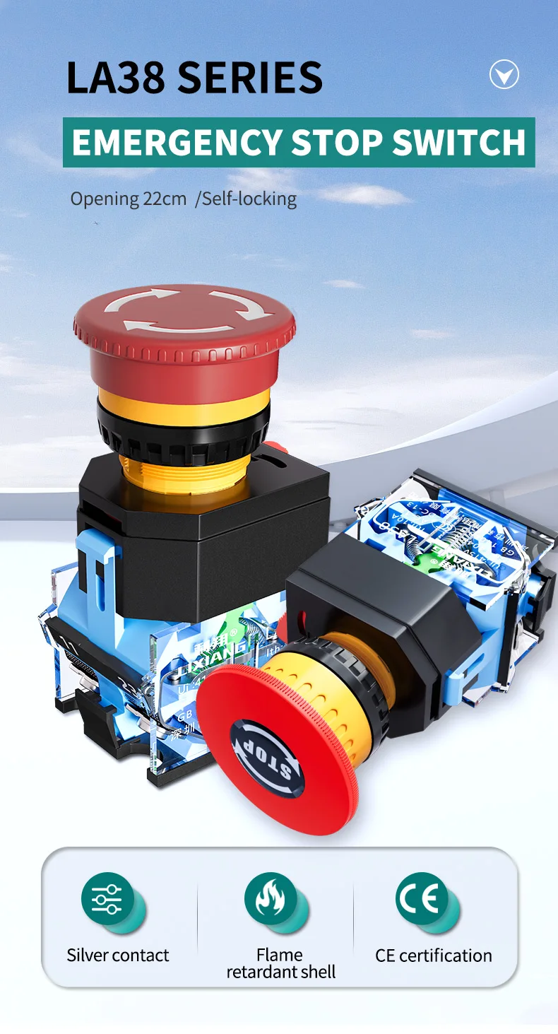 22mm IP40 Waterproof 10A Brass/Plastic Aluminum Round Head Momentary Pushbutton Switch (LA38-11ZS)