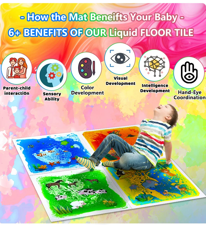 Wholesale Sensory Liquid Mat for Children 5-7 Years Special Indoor Dance Mat with Stress Relieving Features Sensory Liquid Mat factory