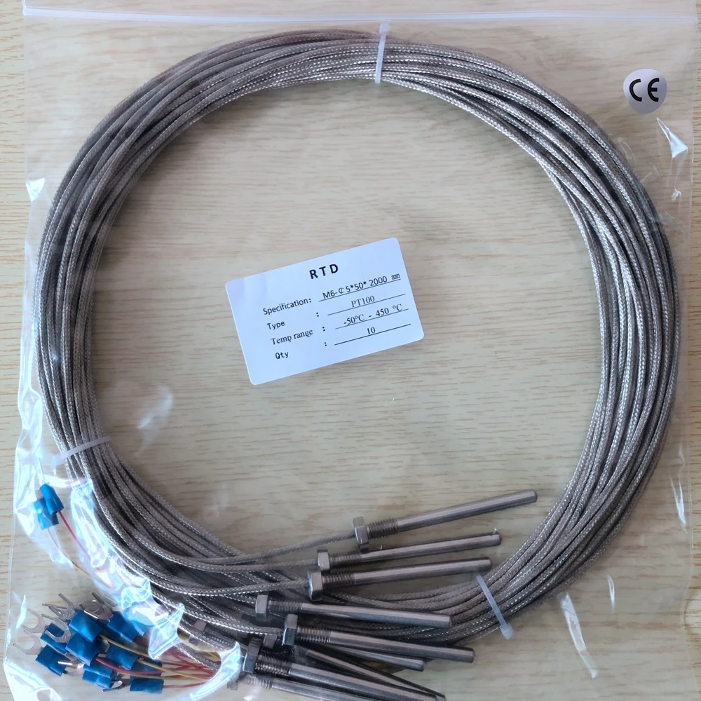 A Classtemperature Sensor Rtd Pt100 Sensor Probe M8 Thread 3 Wires ...