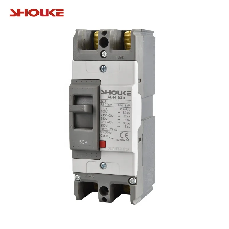 Shouke 2P Mccb 30amp Circuit Breaker Single Phase 15A 20A 30A ABN Low Voltage Moulded Case Circuit Breaker