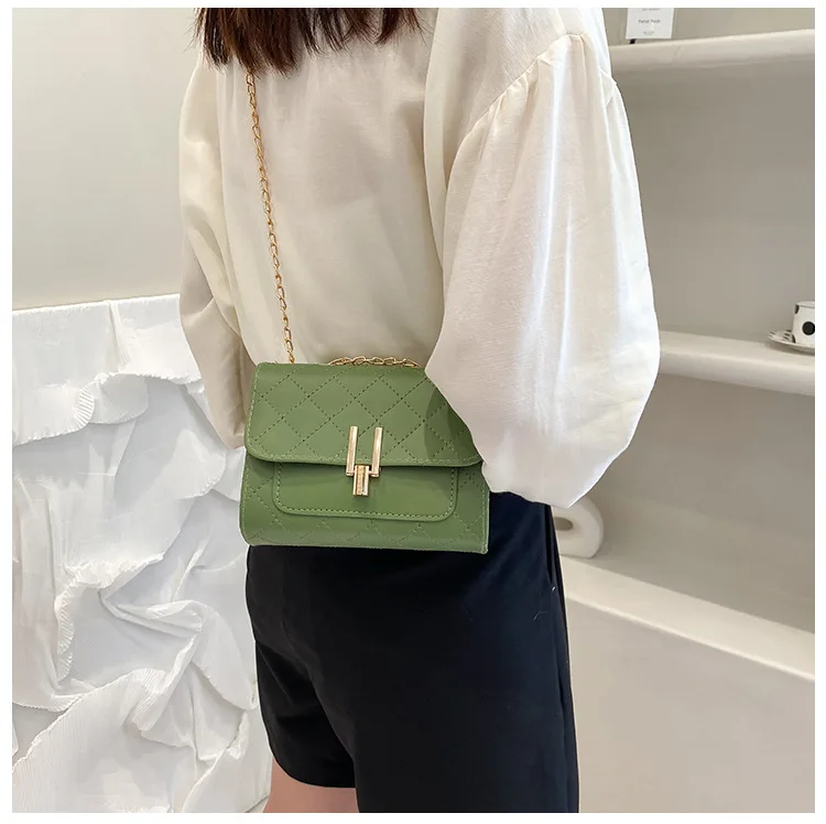 Ladies Handbags 2023 Lattice Bag Pu Solid Zipper Fashion Single ...