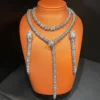 Silver snake necklace earrings*355