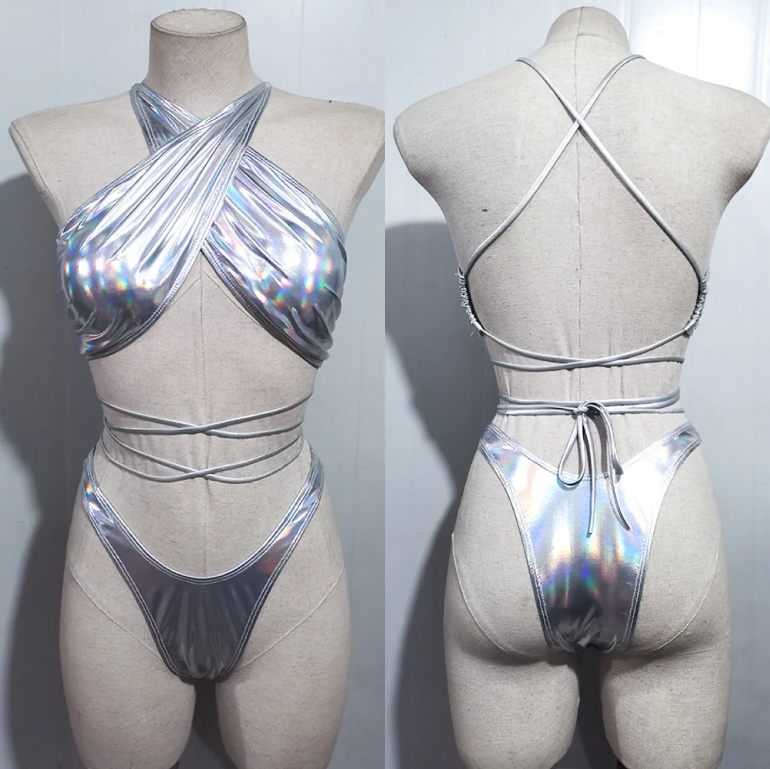 Young Models Swimsuit: Cheap Extreme Sexy Bandeau Bikini Set  display picture 1