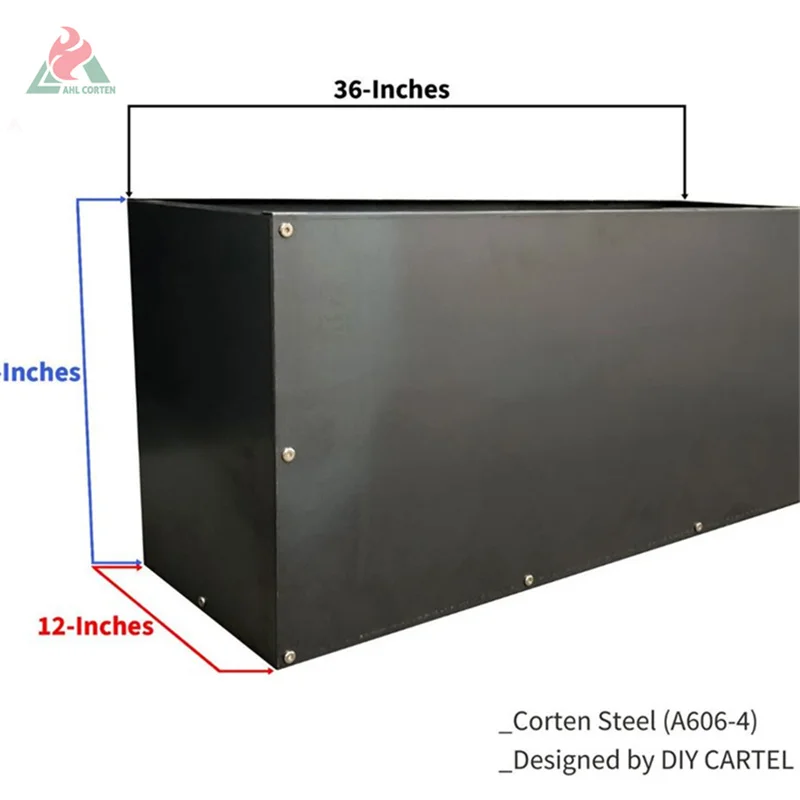 Ящик для комнатных растений, прямоугольные стальные листы кортеновской стали ящик для комнатных растений, стойкая к атмосферной коррозии сталь цветочный горшок