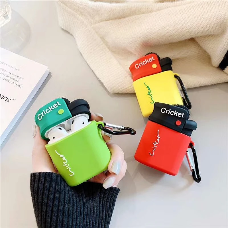 3D Cigarette Lighter for Airpod Cover Soft Silicone Earphones Cases for  Apple Airpods 2 1