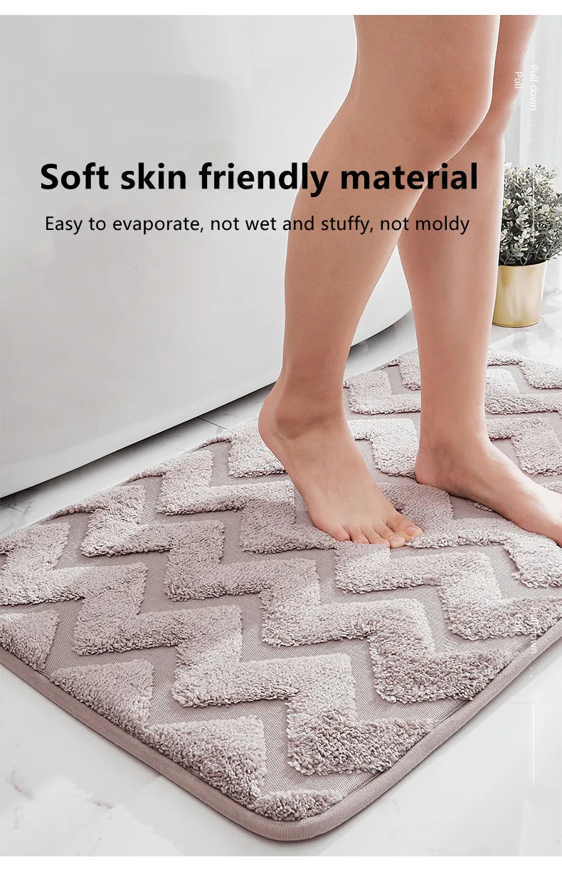  New Products Best Selling Custom Solid Color Kitchen Absorbent Floor Mat Non Slip Bathroom Mat supplier