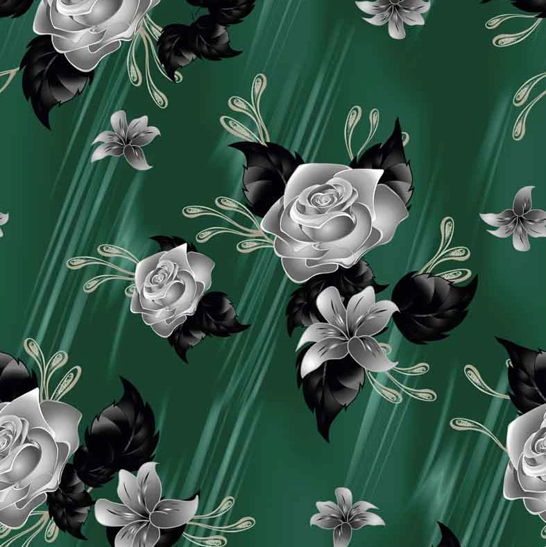 Бумажная ткань для одежды с цифровым принтом 75D из крепа и шифона с цветочным принтом