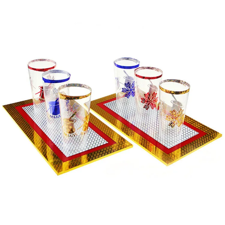 Novelty Stage Magic Cups Appearing From Paper Board Illusion Gimmick Cup Easy to Learn Magic Prop Toy for Magician