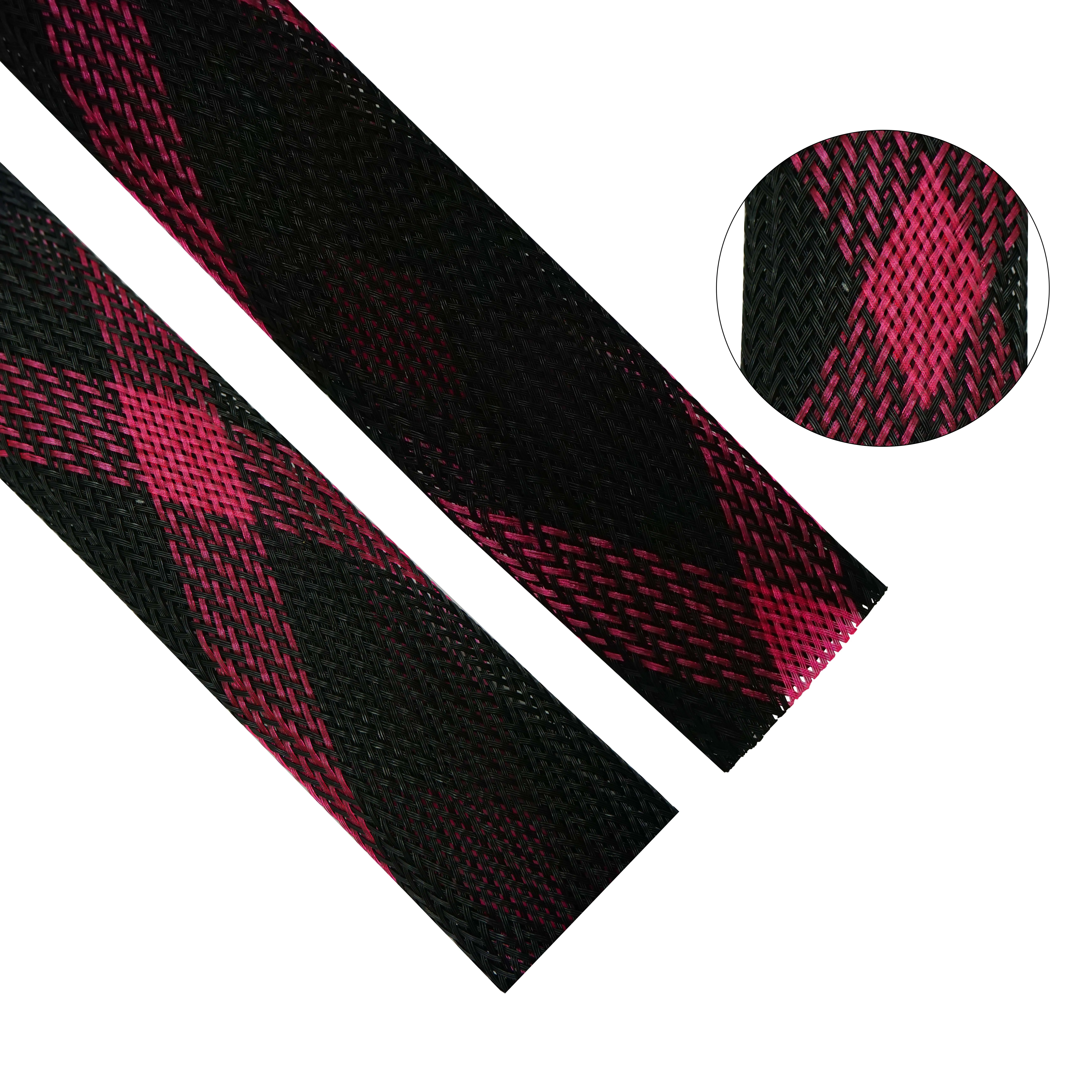 Colorful Insulating Flexible Cable Sleeves with Abrasion Resistance Wire Harness Protector for Braiding Cable Bundle Management