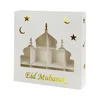 white Eid with gold star and moon