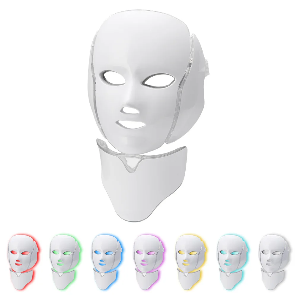 7 видов цветов профессиональный уход за лицом машина Светодиодные Красочные уход за кожей лица маска для шеи для домашнего использования по уходу за кожей