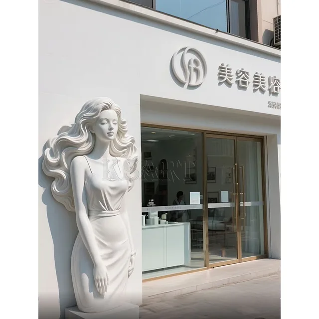 Creative Sculptures for the Storefront of Beauty Salons and Hair Salons. Beautiful Figure Sculptures As Decorative Items.