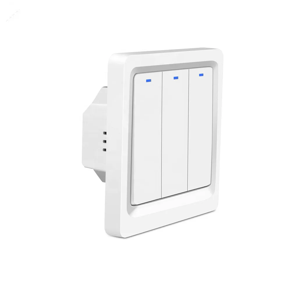 2021 механический настенный переключатель Tuya Zigbee, 3 клавиши, без нейтрального провода, с Alexa и Google Home