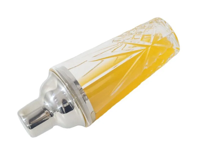 Custom 420ml Cocktail Mixer Rose Gold Stainless Steel 14oz Bar Glass Cocktail Shaker With Leakproof Metallic Steel Lid