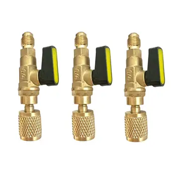 R410 Air Conditioner Brass Liquid Filling Ball Valve Refrigeration Adapter Adjustable Switch Tools For Air Conditioning