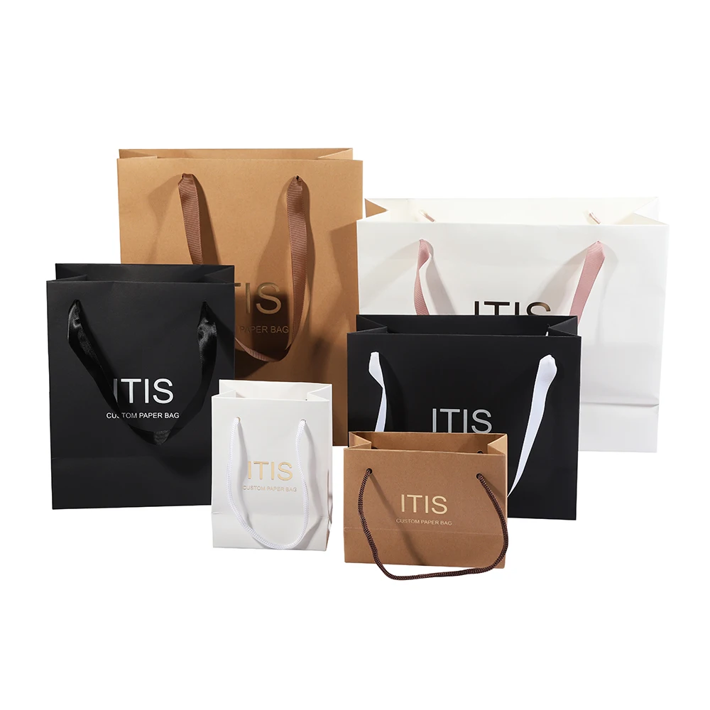 product custom logo print size luxury packaging kraft paper bag-1