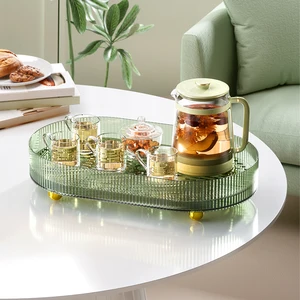 New Chinese Style Luxury Tea Snack Cup Tray Household Plastic Cup Draining Tray Living Room Fruit Tea Table Kitchen Cup Holder