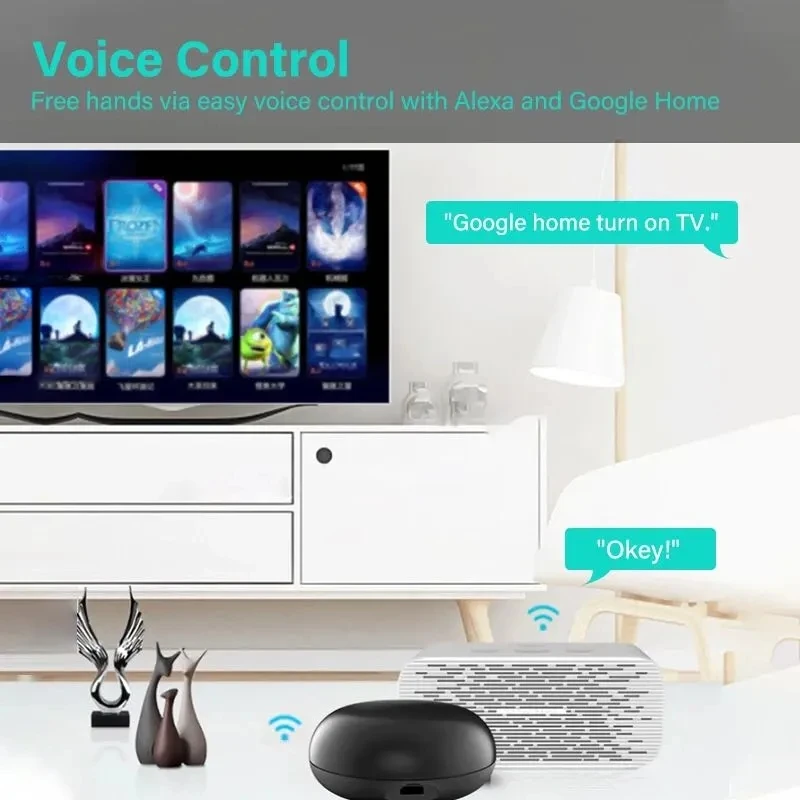 RSH WiFi Smart IR RF Remote Control Universal Learning Code for TV Air Conditioner Set-top Box Fan DVD Player Made of Plastic