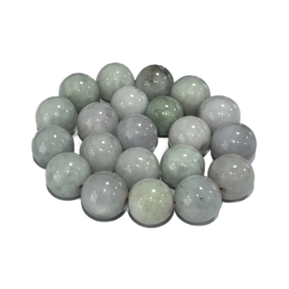 thumbnail image 2 of Natural Green Jade Bead Necklace – 4 Rows, 6mm Rounds, 17-20 Inches, Silver Plated 2 of 4