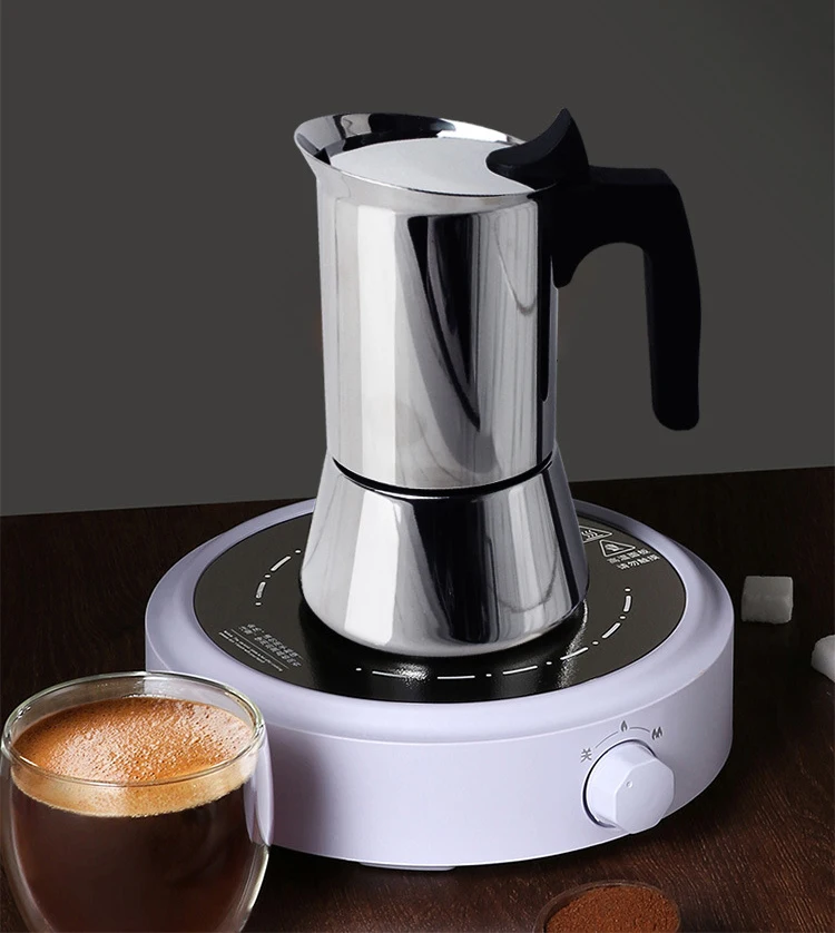 Cafetière Moka Italienne 4 Tasses - 200ml Acier Inoxydable