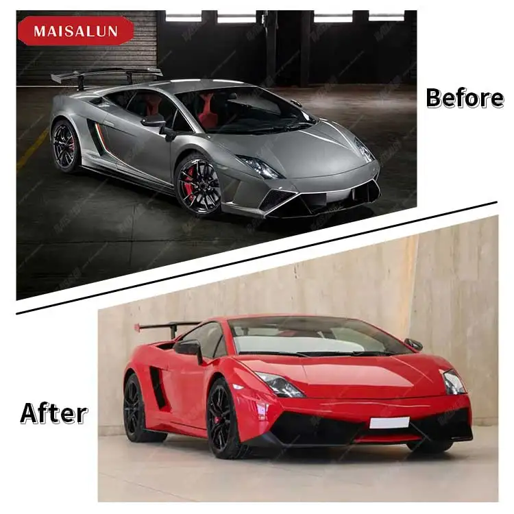 New Carbon Fiber Body Kit for Lamborghini Gallardo LP550 560 570 D Style Front Bumper Side Skirts Spoiler Diffuser Upgrade