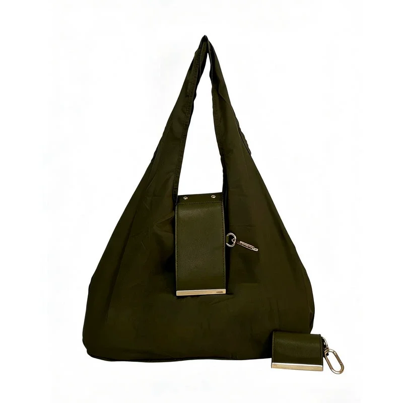 Custom New Portable Fashion Luxury Travel Daily Shopping Grocery Bag Easy Carry Foldable Keychain Tote Bag for Women