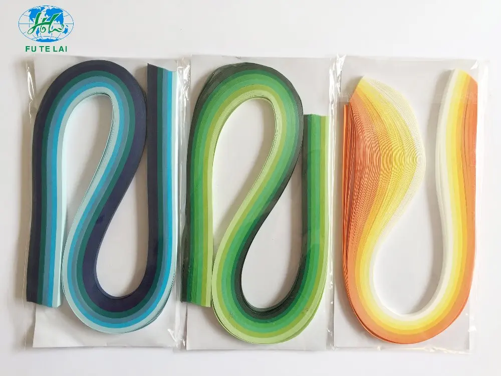 China Factory Rectangle 36 Colors Quilling Paper Strips, 525x5mm