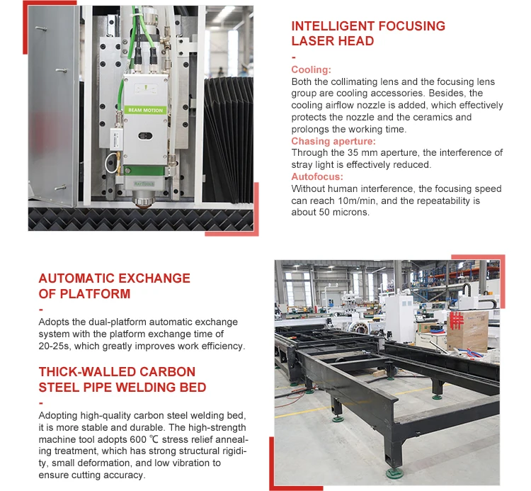 Nice to Environment Design Enclosed Fiber Laser Cutting Machine for Metal Sheet and Metal  with Exchange Platform