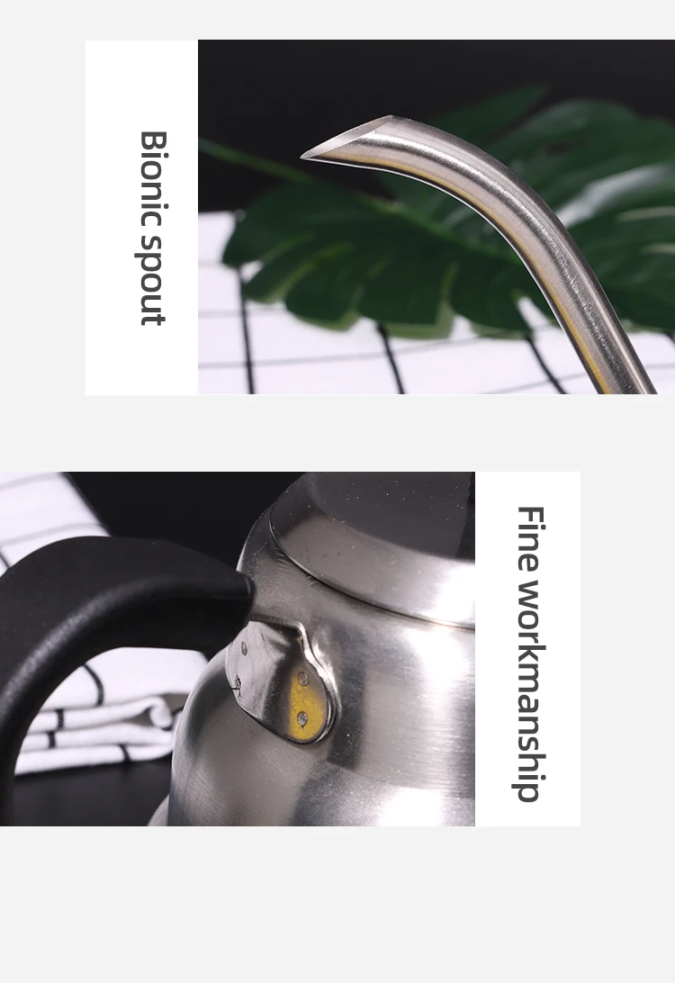 2023 new designer SUS 201 family big capacity party 1200ml temperature test thermometer flask coffee kettle pot stainless steel