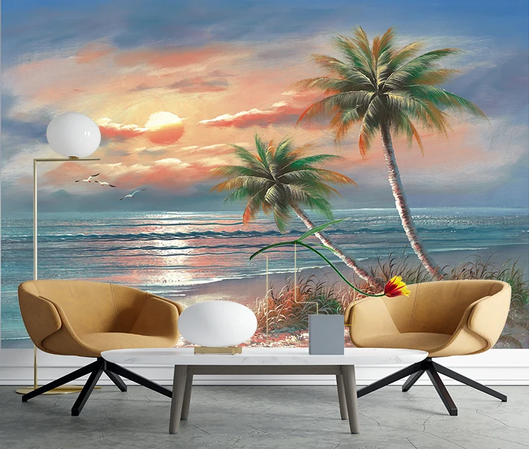 HD wallpaper beach summer sky vintage rainbow palm palm tree  tropical climate  Wallpaper Flare