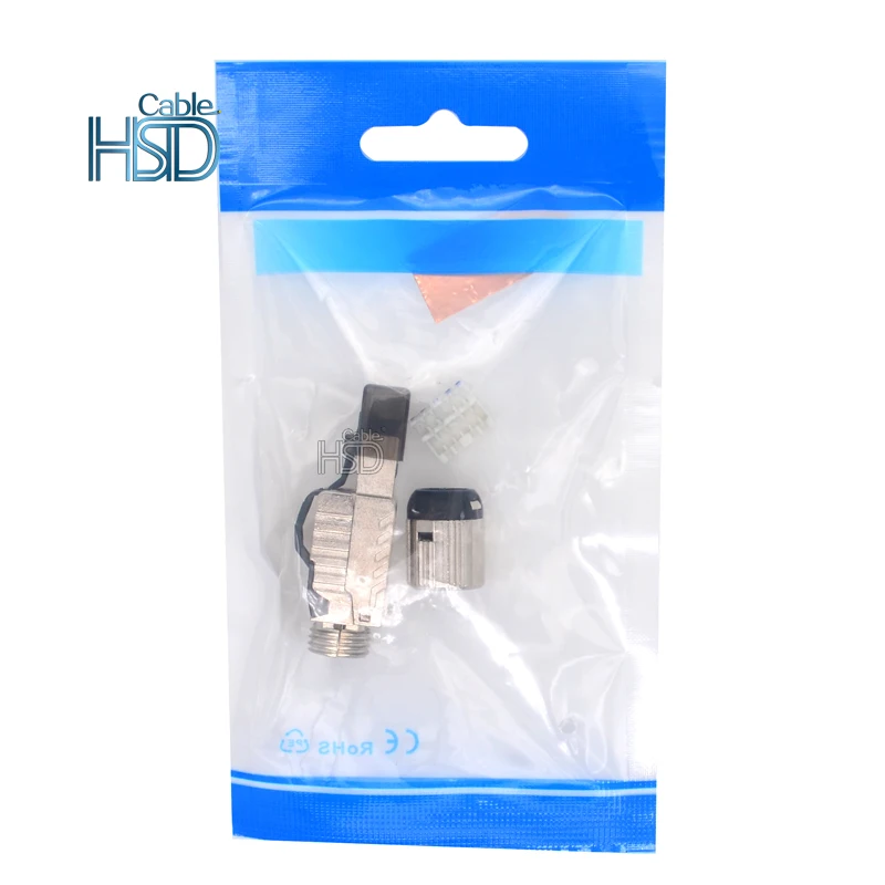 Toolless Field Termination Cat8 RJ45 Shielded Connector Ethernet Network Male Modular Plug for Cat8 Cables