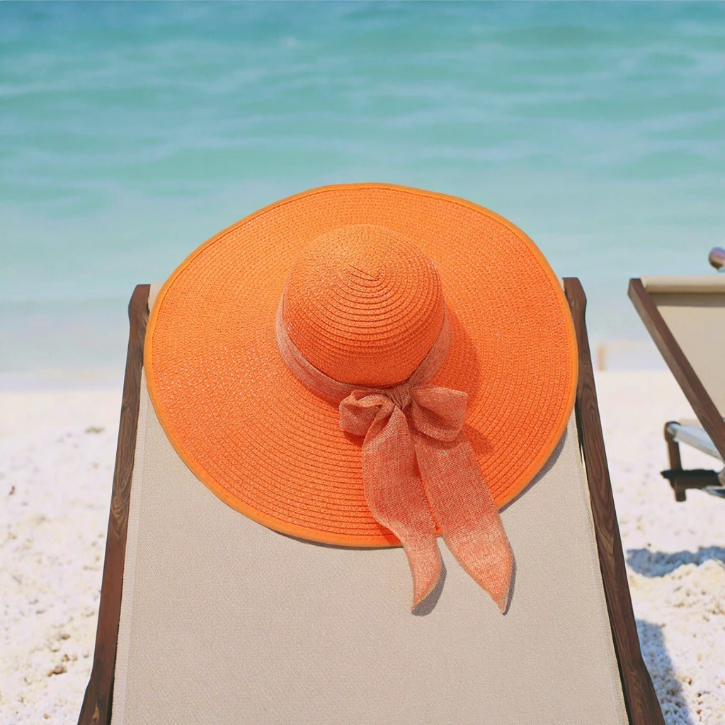 Crochet Rollable Straw Hat Beachwear Caps For Women Women's