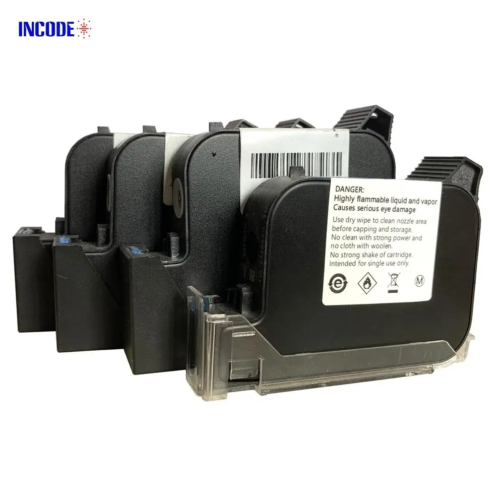 INCODE Original New Replacement Solvent Color Ink Cartridge Black/White/Red/Blue/Yellow for Thermal Inkjet Printers