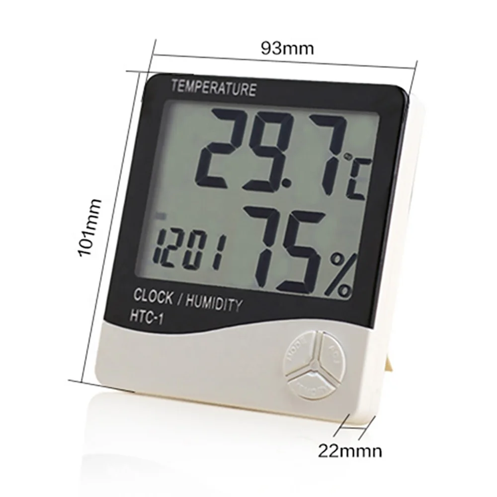 LCD Digital Temperature Humidity Meter Thermomet Portable Digital LCD Thermometer Indoor Thermometer Hygrometer Temperature Humidity Meter 0~50℃ and 10% RH~99% RH 