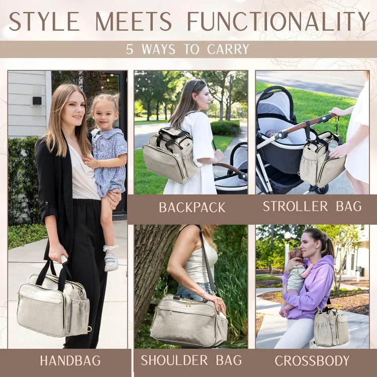 Mommy 4 In 1 Convertible Diaper Bag Tote For Baby Boys And Girls