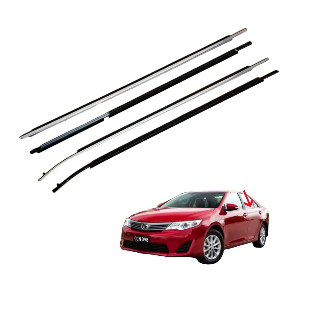 ECCPP 4-Piece Outer Window Molding Trim For 2007-2011 Toyota Camry – Chrome & Black, Replaces 75720-06080 & More