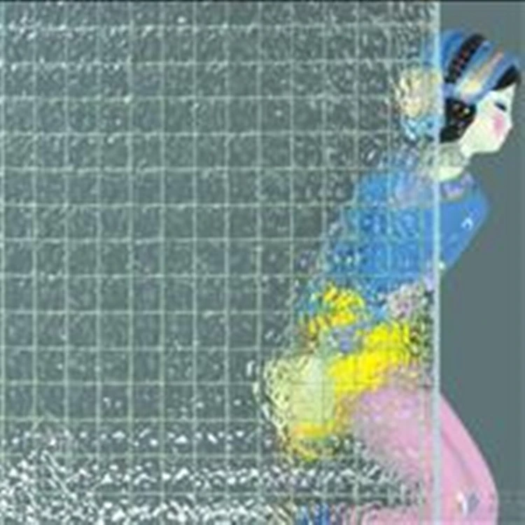 Building Door Clear Colored Nashiji Pattern 6mm Thickness Wire Reinforced Glass
