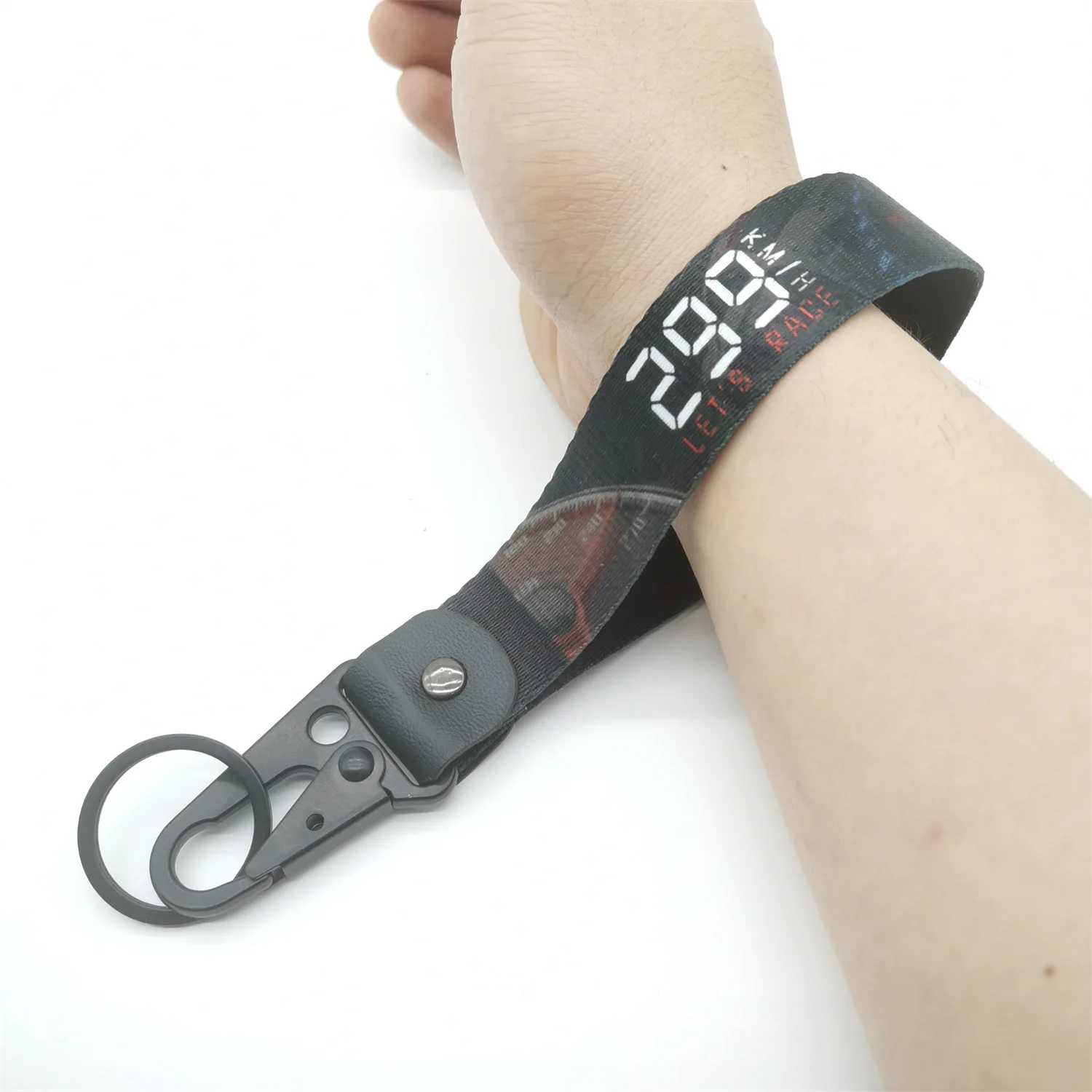 Anime JDM Wristlet Keychain Lanyard Key Strap Tow Sides Thermoprint Nylon Rings Car Motorcycle Moto Bike Key Tag Accessories
