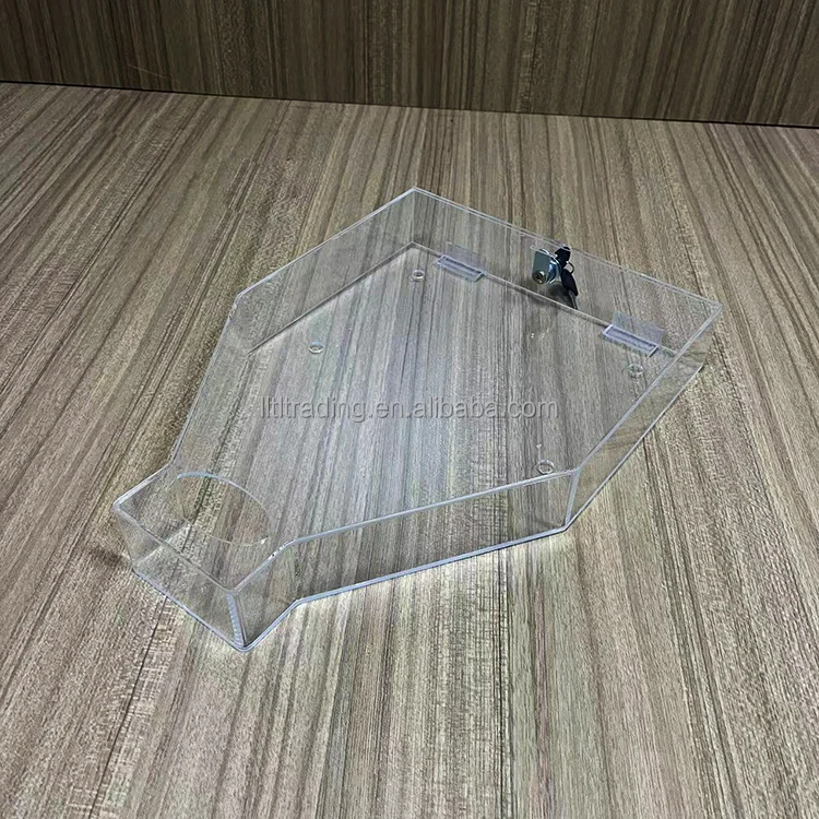 Transparent Perspex Condom Dispensee Box with Lock Key for Sale Special Funnel Shape Custom Wall Mounted clear Condom Dispenser