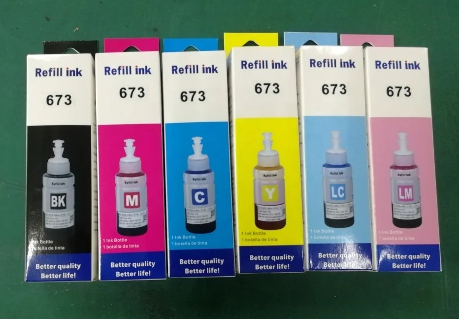 70 мл бутылка пополнения чернил для Epson чернила t673 673 принтера L1800 nk 674 L850 L805