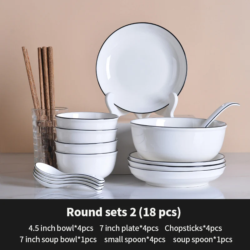 Custom Wholesale White Cheap Ceramic Dinnerware Sets Ceramic Kitchen