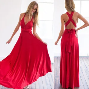 More 20 Colors Multi Wearing Mehod Elegant Bridesmaid Dress Robe Ladies Sexy Maxi Dress Afghan Summer Long Beach Party Red Dress