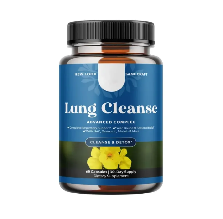 Mullein Leaf Herb Respiratory Supplement of Lung Detox Mullein Leaf Capsules Lung Cleanse Complex with NAC Quercetin Cordyceps