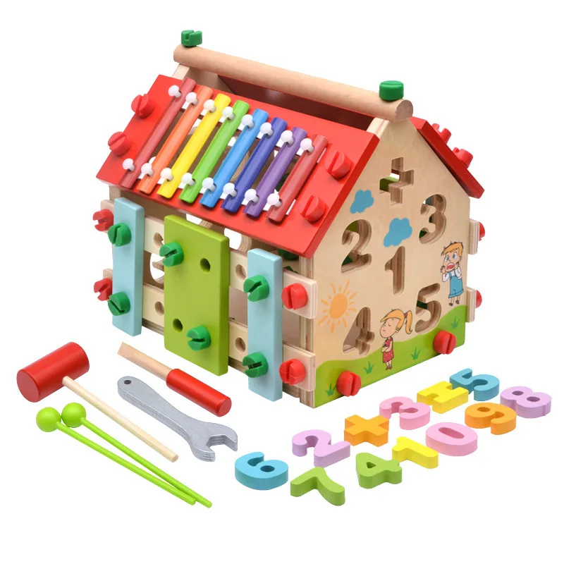 Children Screw Puzzle Disassembly Diy Block Set Kids Toys Educational 2022 Montessori Wooden Toddler Kids Games Baby Toys