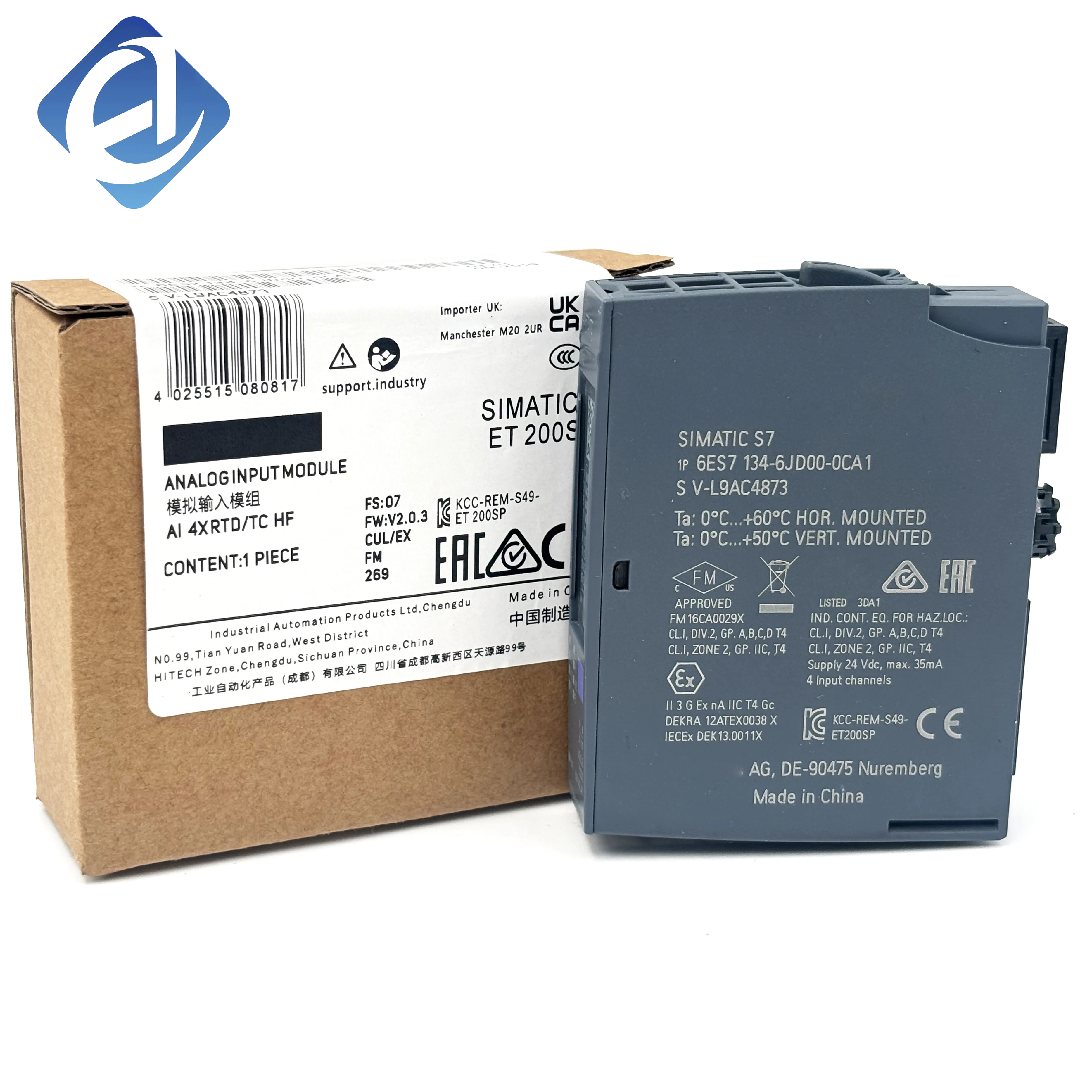 New Original 6ES7134-6JD00-0CA1 6es7134-6jd00-0ca1 S7-300 Analog Input Module Stock in Warehouse