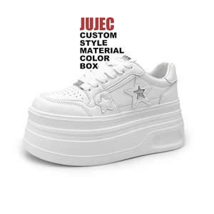 2026 Custom Logo Sneaker Chunky Platform Shoes for Women Comfortable White Trainers Lady's Basket Sneakers Manufactured Custom
