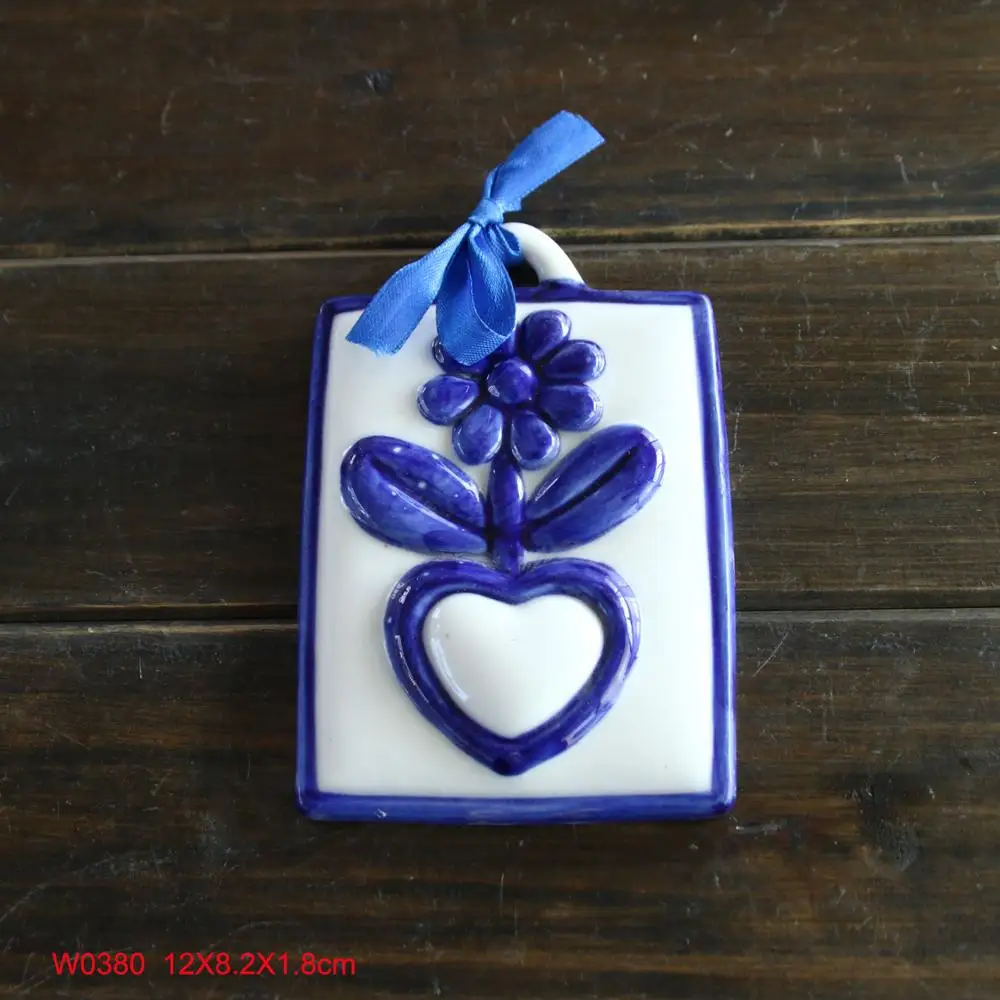 Porcelain Delft Blue Heart Tree Star Ornaments