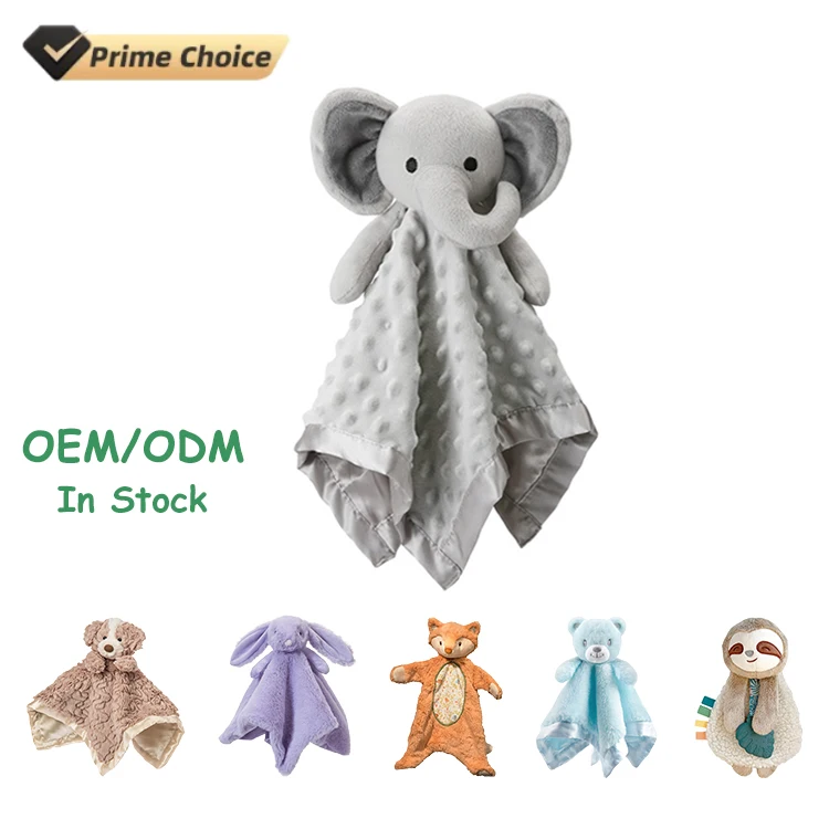 Customization Lovey Blanket Baby Comforter Knit Baby Elephant Blanket