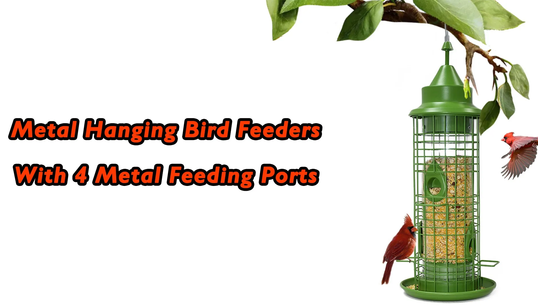 1.3l Garden Yard Outdoor Squirrel Proof Metal Caged Hanging Automatic Metal Bird Feeder With