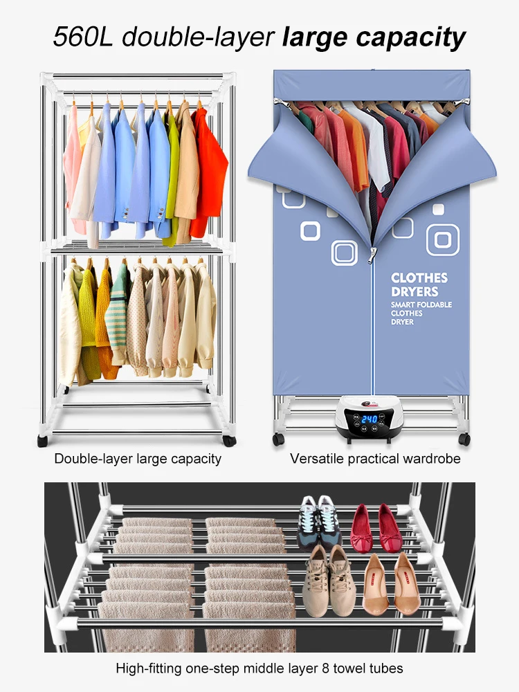 Automatic Foldable Stand Fold Laundry Dryer Machine Electric Portable